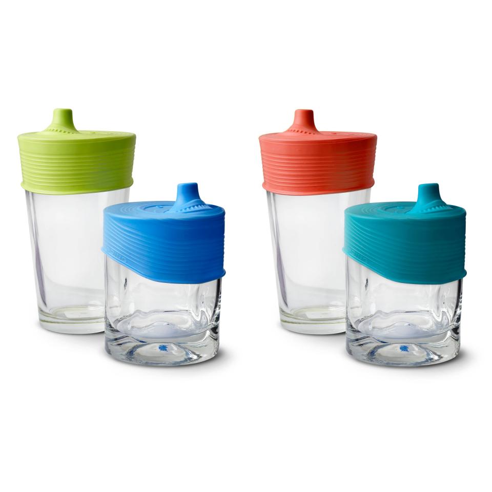 GoSili Stretchy Silicone Lids with Sippy Spout 2 Pk